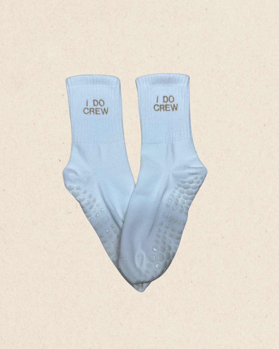 GRIP SOCKS - "I Do Crew" Embroidered Socks, perfect for a bachelorette party, pilates, yoga, barre or lagree