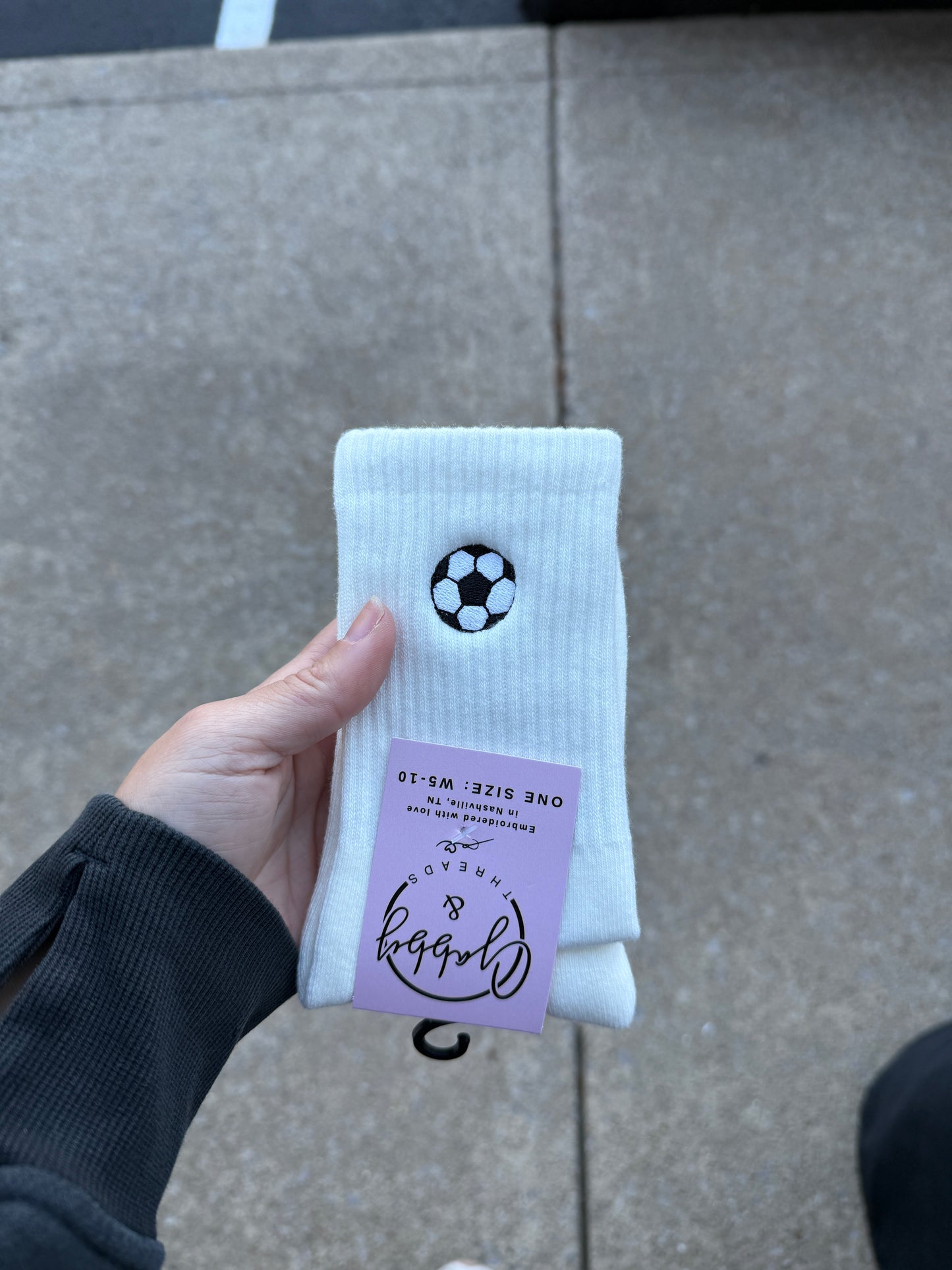 EVERYDAY CREW SOCKS - Embroidered Soccer Socks, Perfect for Perfect for Soccer Players, Moms Attending Games, or Soccer Fans!