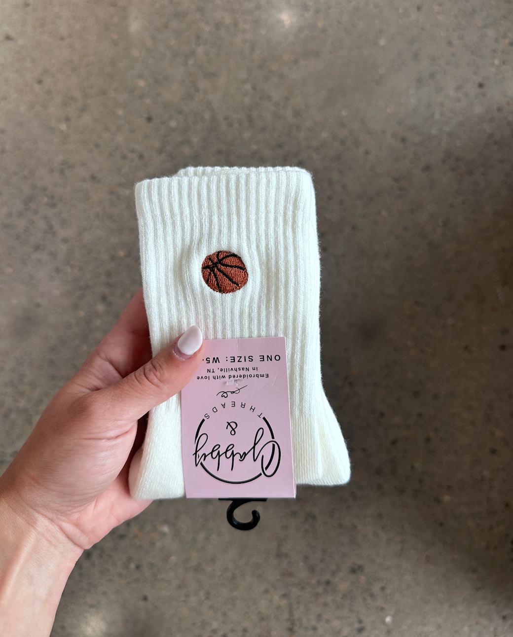 EVERYDAY CREW SOCKS - Embroidered Basketball Crew Socks | Sporty Game Day Socks | Gift for Basketball Players & Fans