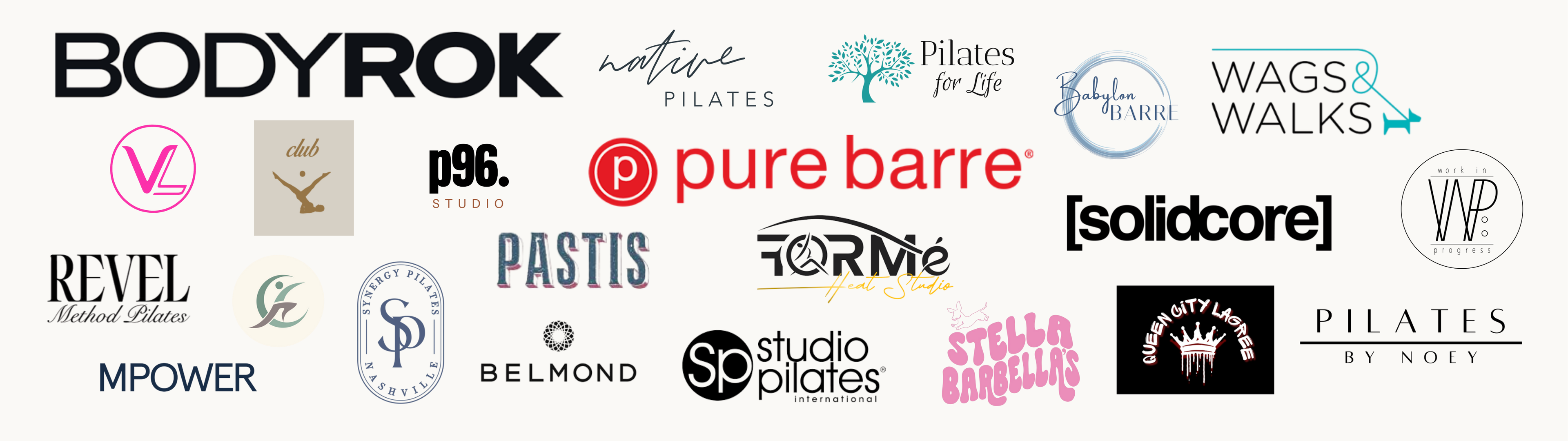 Collection of various brand logos arranged in a horizontal banner.