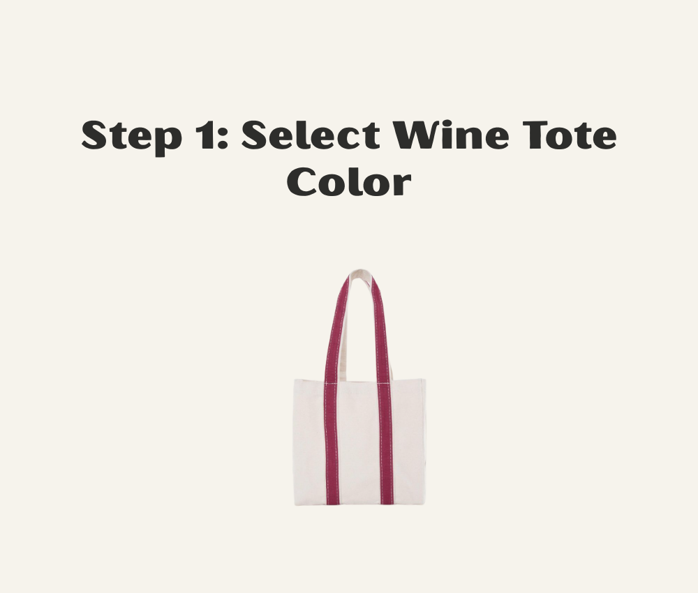 Wine tote bag with maroon accents on a neutral background