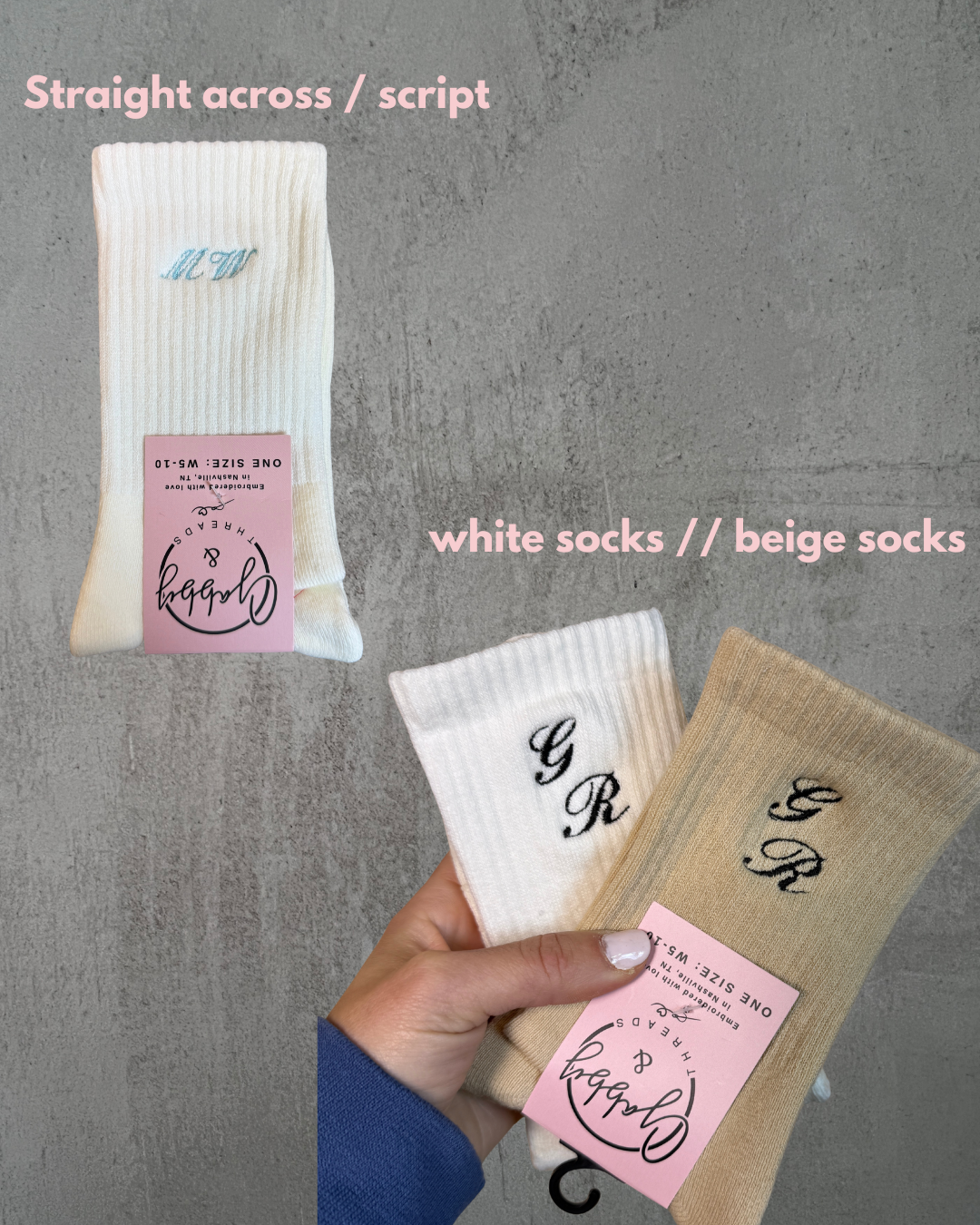 Custom Initials/Name Socks - (Regular & Grip)