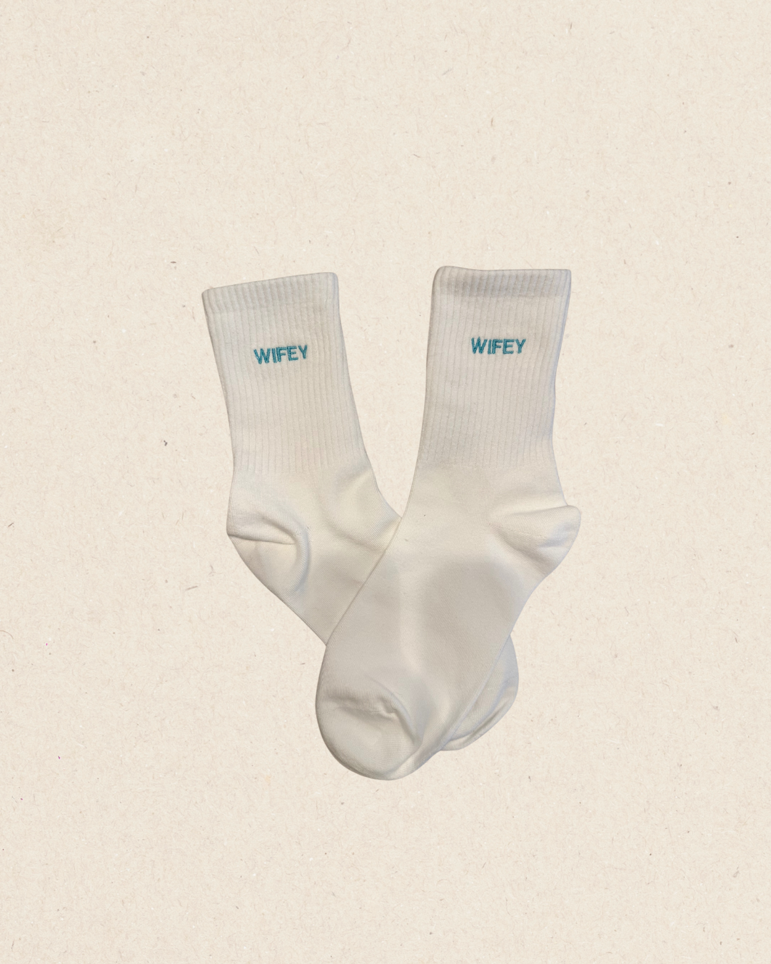 Everyday Crew Socks,  Embroidered "Wifey" socks, perfect for the bride-to-be!