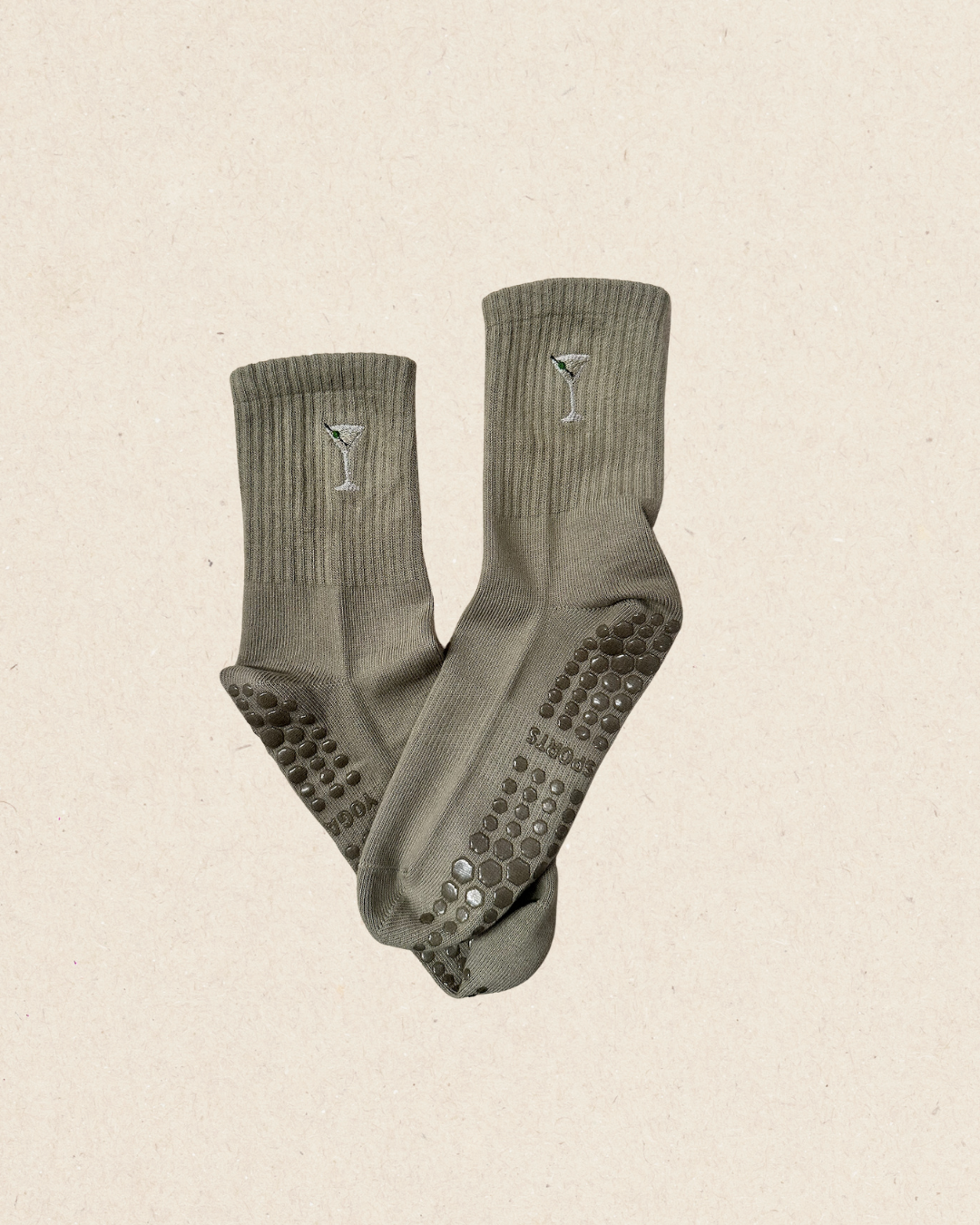 GRIP SOCKS - Dirty Martini Embroidered for Pilates, Yoga, Barre, Lagree