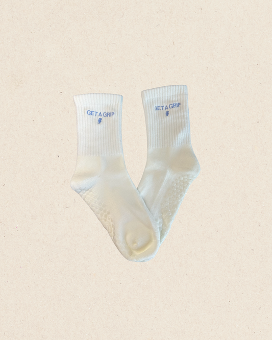 GRIP SOCKS - Embroidered "Get a Grip" - Pilates, Yoga, Barre, Lagree