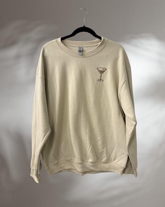 CREWNECK - ESPRESSO MARTINI | Embroidered Crew Neck, Perfect Gift for the Cocktail Lover