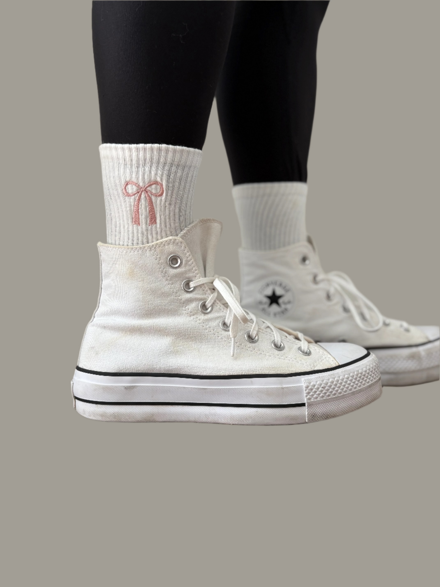 Everyday Crew Socks Coquette Bow Embroidered