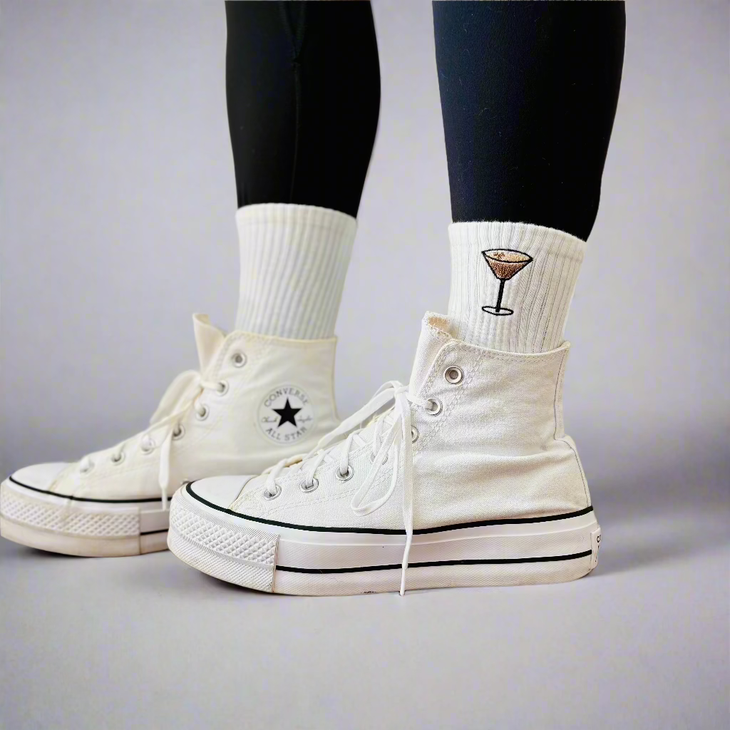 Everyday Crew Socks Espresso Martini Embroidered