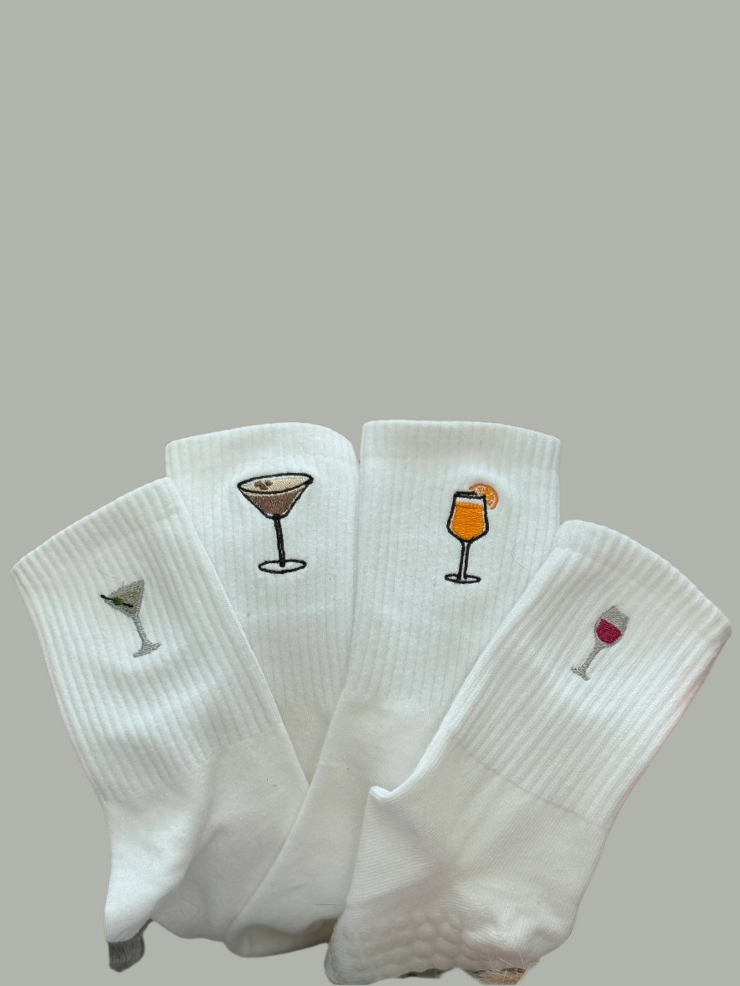 Everyday Crew Socks Aperol Spritz Embroidered