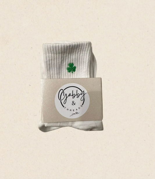 Everyday Crew Socks Embroidered Shamrock