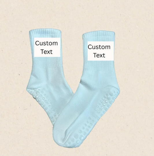 GRIP SOCKS - CUSTOM Grip Socks - Perfect for Pilates, Barre, Yoga, Lagree, Bachelorette Party, Girls Weekend, Birthday Party