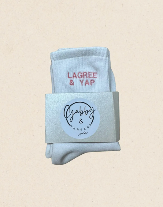 GRIP SOCKS - "Lagree & Yap" Socks - Motivational Workout Socks, Inspirational Socks, Gym Socks, Fitness Gift for pilates, yoga, barre, lagree