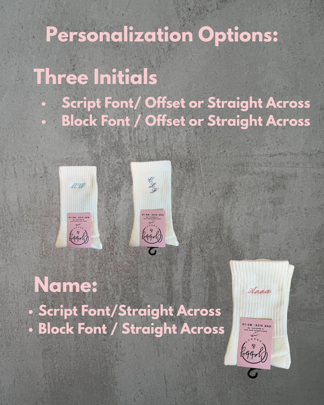 Custom Initials/Name Socks - (Regular & Grip)