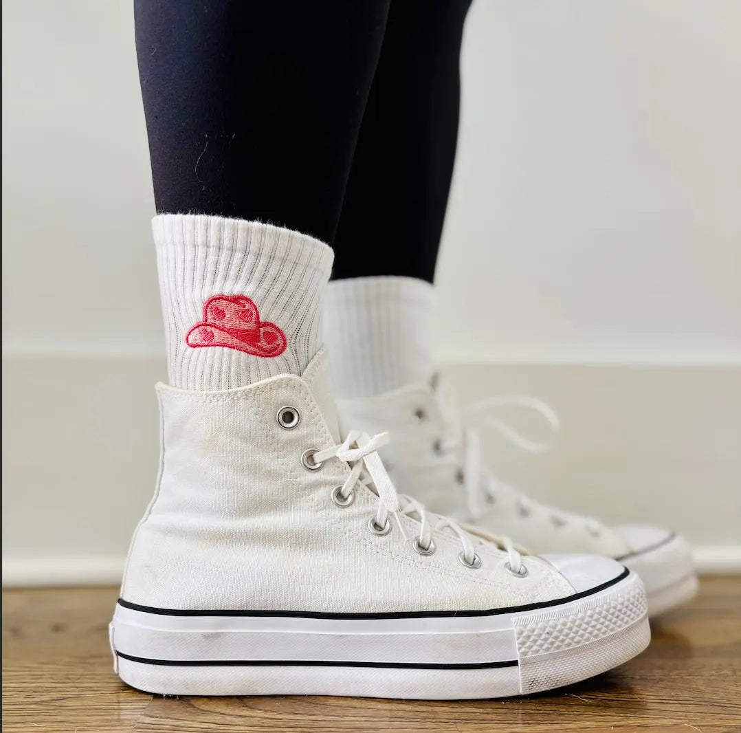 EVERYDAY CREW SOCKS - Embroidered Cowgirl Hat