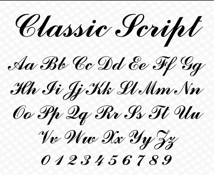 scipt font examples
